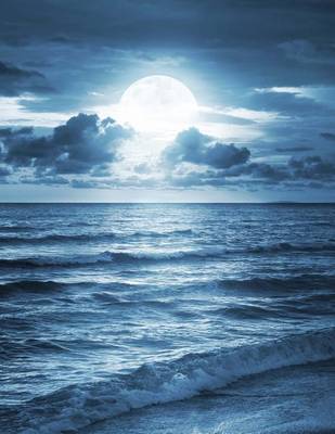 Book cover for Jumbo Oversized Moon Brightly Shining Down on the Ocean