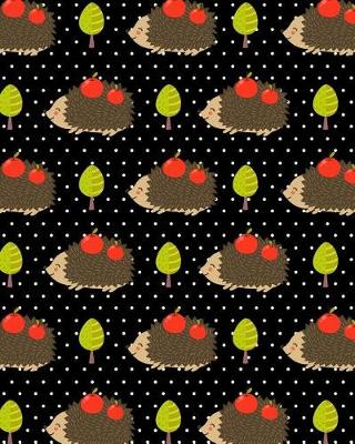 Cover of Journal Notebook Cute Hedgehogs With Apples Pattern 3