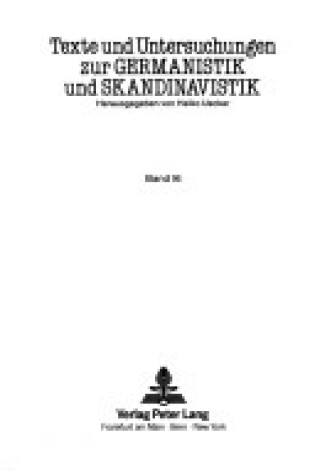 Cover of Germanisten Und Germanen