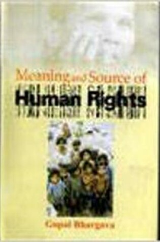 Cover of Meaning and Sources of Human Rights