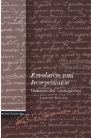 Cover of Revolution Und Interpretation