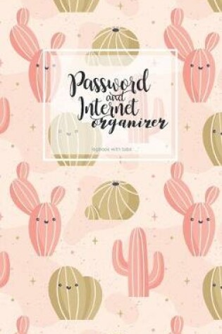 Cover of internet and password organizer logbook with tabs