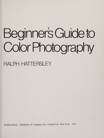 Cover of Beginner's Guide to Color Photography
