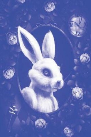 Cover of Alice in Wonderland Pastel Modern Journal - Outwards White Rabbit (Royal Blue)