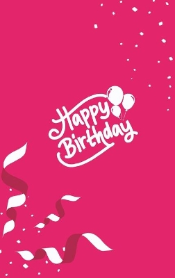 Book cover for Happy Birthday Notebook, Blank Write-in Journal, Dotted Lines, Wide Ruled, Medium (A5) 6 x 9 In (Pink)