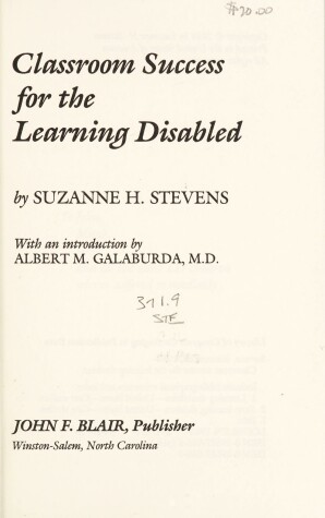 Book cover for Classroom Success for the Learning Disabled