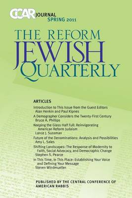 Book cover for Ccar Journal, the Reform Jewish Quarterly Spring 2011