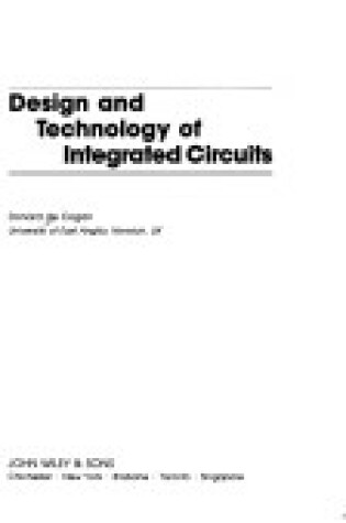 Cover of Design and Technology of Integrated Circuits