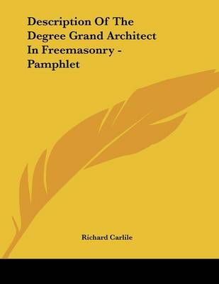 Book cover for Description of the Degree Grand Architect in Freemasonry - Pamphlet