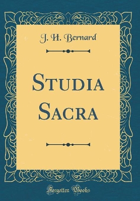 Book cover for Studia Sacra (Classic Reprint)