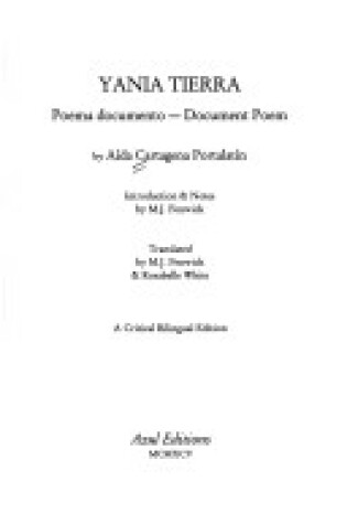 Cover of Yania Tierra : Poema Documento-Document Poem