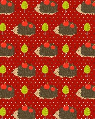 Book cover for Journal Notebook Cute Hedgehogs With Apples Pattern 4