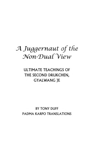 Book cover for Juggernaut of the Non-Dual View