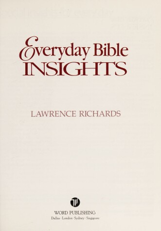 Book cover for Everyday Bible Insights