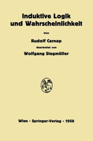 Cover of Induktive Logik Und Wahrscheinlichkeit