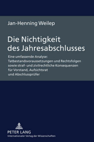 Cover of Die Nichtigkeit Des Jahresabschlusses