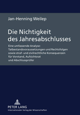 Cover of Die Nichtigkeit Des Jahresabschlusses