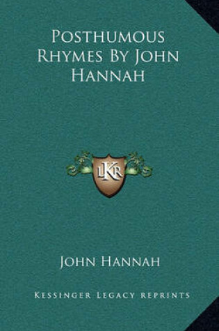 Cover of Posthumous Rhymes by John Hannah