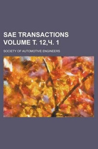 Cover of Sae Transactions Volume . 12, . 1