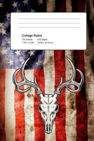 Cover of Deer USA Flag Composition Notebook Journal