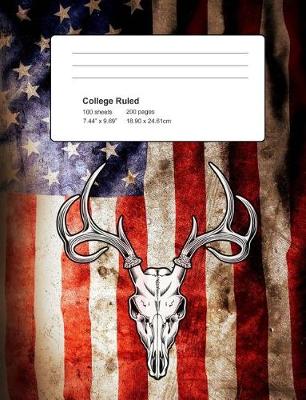 Book cover for Deer USA Flag Composition Notebook Journal