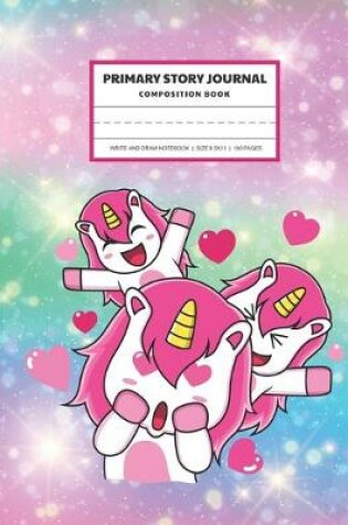 Cover of Unicorn Fall in Love Primary Story Journal Composition Book