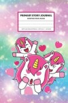 Book cover for Unicorn Fall in Love Primary Story Journal Composition Book