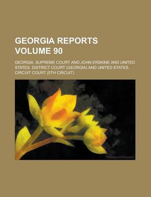 Book cover for Georgia Reports Volume 90