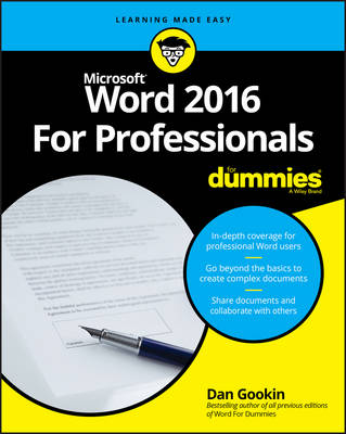 Book cover for Word 2016 For Professionals For Dummies