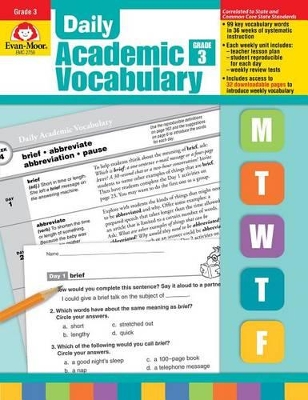 Cover of Daily Academic Vocabulary Grade 3