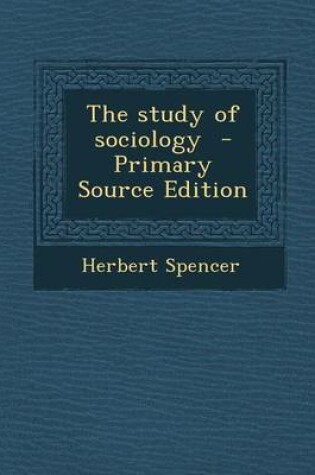 Cover of The Study of Sociology