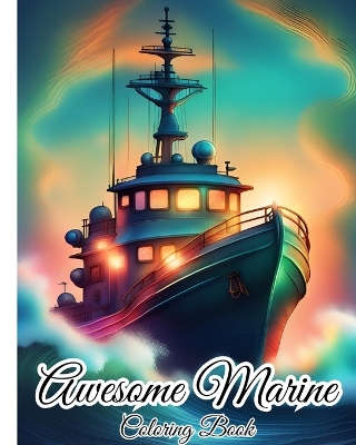 Book cover for Awesome Marine Coloring Book For Kids