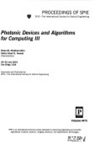 Cover of Photonic Devices and Algorithms for Computing III