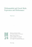 Book cover for Hofmannsthal and Greek Myth