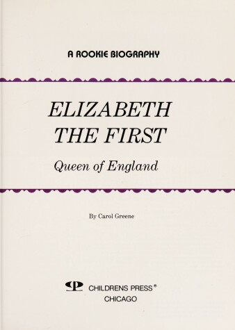Book cover for Elizabeth the First