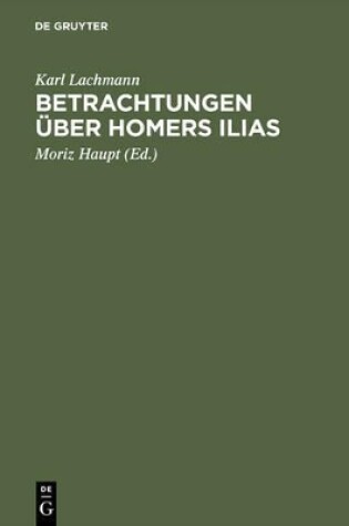 Cover of Betrachtungen uber Homers Ilias