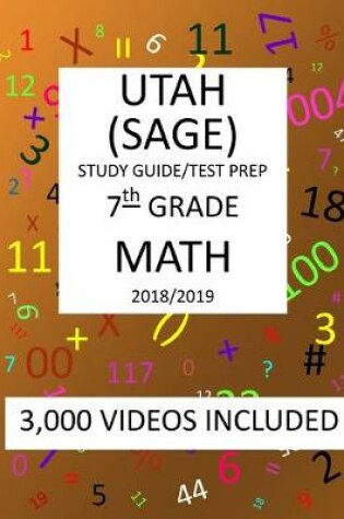 Cover of 7th Grade UTAH SAGE 2019 MATH Test Prep