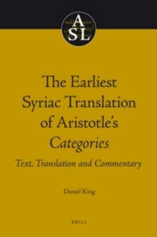 Cover of The Earliest Syriac Translation of Aristotle's Categories