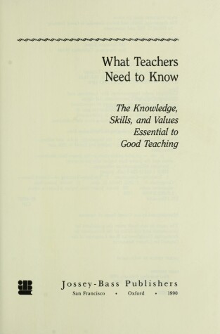 Book cover for What Teachers Need to Know