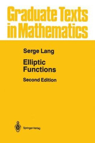 Cover of Elliptic Functions