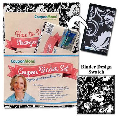 Book cover for CouponMom.com Organizer Binder, Black and White Pattern Design