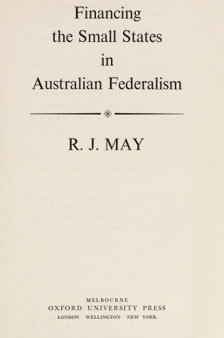 Cover of Financing the Small States in Australian Federalism