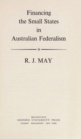 Book cover for Financing the Small States in Australian Federalism