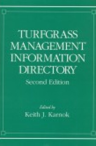 Cover of Turfgrass Management Information Directory