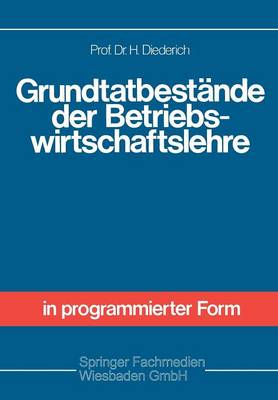 Book cover for Grundtatbestände der Betriebswirtschaftslehre