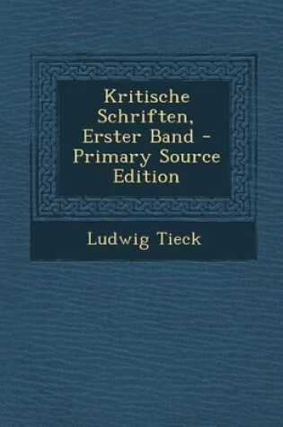 Cover of Kritische Schriften, Erster Band
