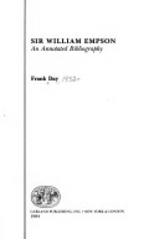 Cover of Sir William Empson