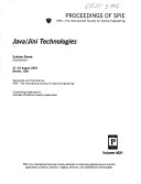 Cover of Java/Jini Technologies