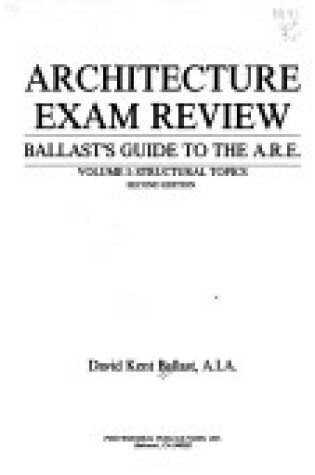 Cover of Arch Exam Rev Vol 1