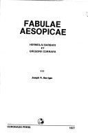 Book cover for Fabulae Aesopicae